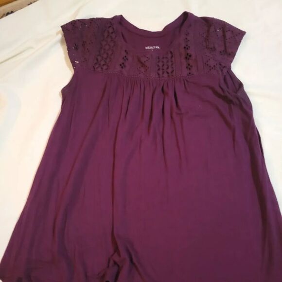 Merona Purple Short Sleeve Top Xs Blouse Sleeveless Top Shirt Womens Spring - Picture 1 of 12